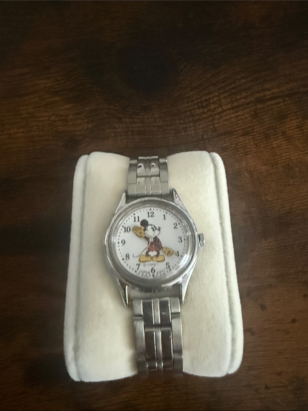 Disney Silver-tone Mickey Mouse Women's Watch with White Dial